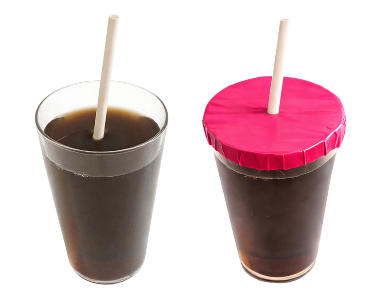 Comparación: vaso sin protección frente a vaso con precinto protector